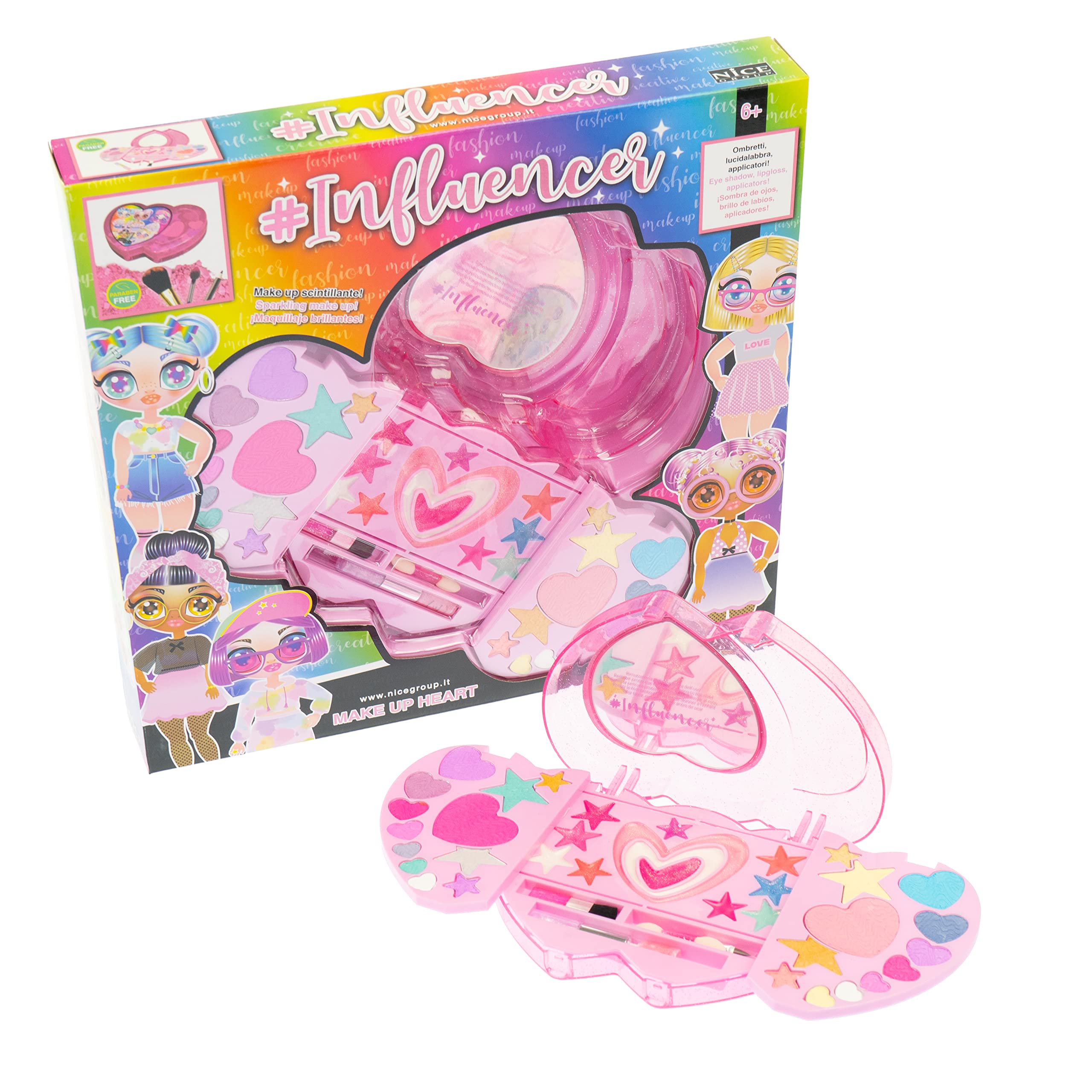 Nice Group 92049 Influencer Make Up Doll Testa Da Truccare E Pettinare Con Occhi Cambia Colore