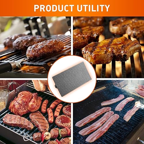 Miniatura 6 de Coliatik Prensa de hamburguesa rectangular de 8.3 x 4.3 pulgadas, kit de hierro fundido resistente con mango de madera, perfecto para cocinar a la