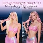 Cordless Hair Straightener, Portable Straightener 2 in 1 for Hair Straightening and Curling,5000mAh Mini Travel Hair Straightener , Fast Heating Titanium Flat Iron, 210°C/410°F within seconds (Mermaid)