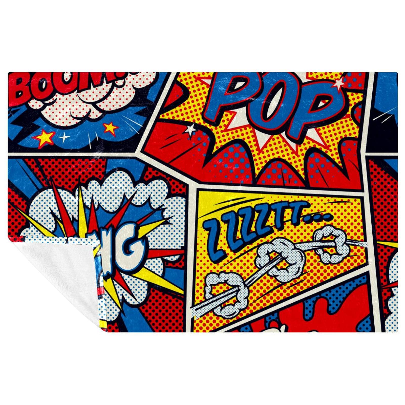 Couverture Pop Art 150x100 cm plaid doux et chaud pour lit et canapé