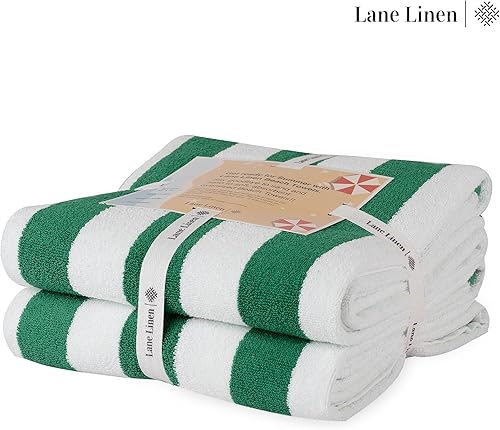 Miniatura 4 de LANE LINEN Paquete de 2 toallas de playa de gran tamaño, 100% algodón, toalla de playa extra grande, toallas de piscina altamente absorbentes para