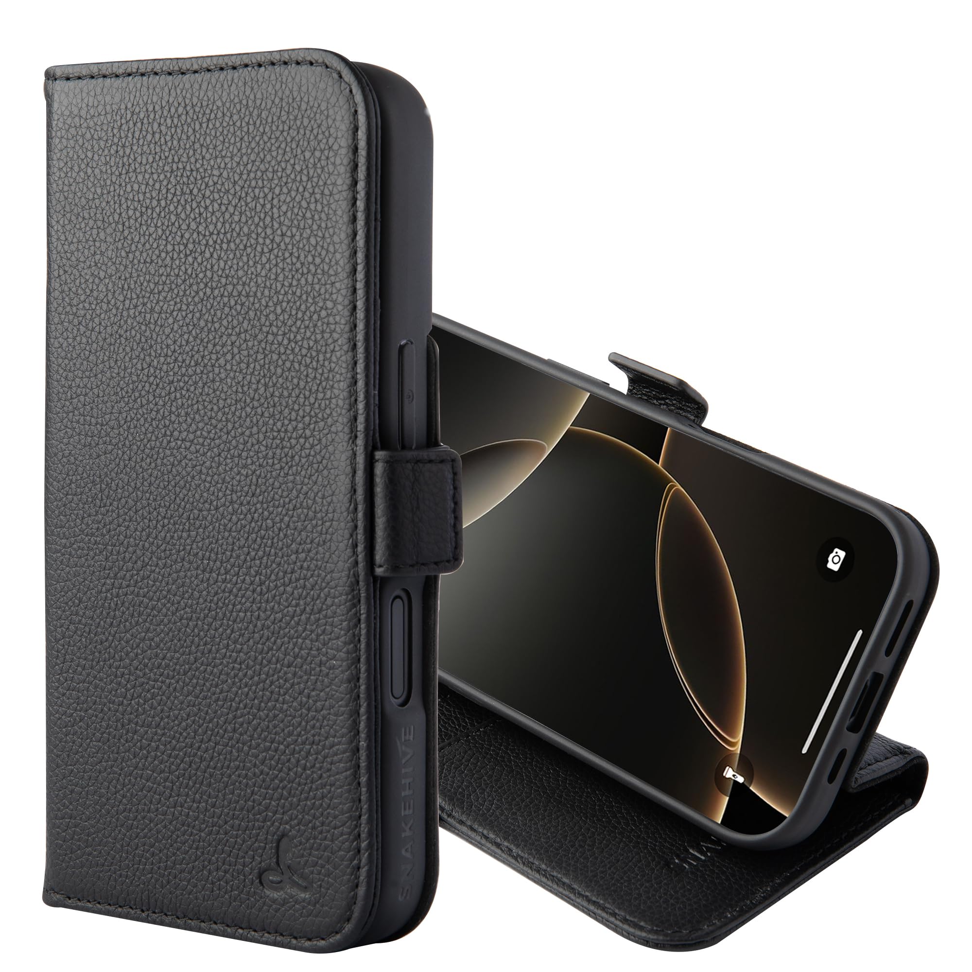 Etui Portefeuille En Cuir Véritable Pour IPhone 17 Pro Max - Porte-cartes, Protection Anti-choc, Fonction Stand, Fabriqué Main En Europe