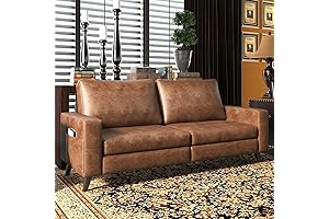 Esright 79 Inch Faux Leather Modern Loveseat Sofa with Comfy Cushions for...