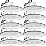 10 Pack 250W UFO Led High Bay Light,120VAC,5000K Daylight Commercial Bay Lighting,IP66 Waterproof,41050LM,1150W MH/HPS with Plug Area Light for Warehouse/Shop/Workshop/Barn/Gym/Factory