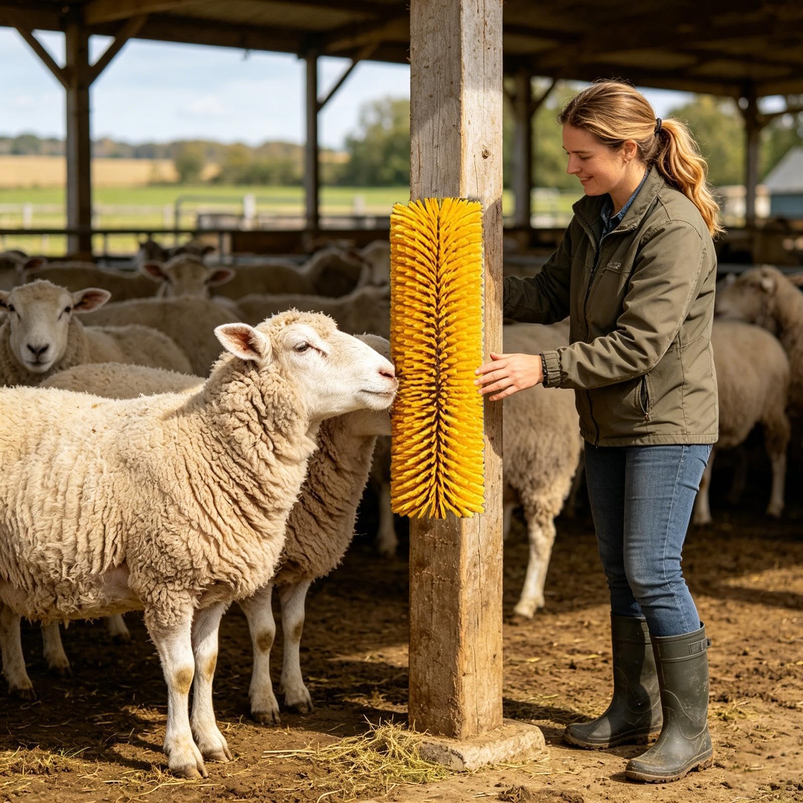 Grattatoio Per Mucche Pettine Antiprurito A Setole Morbide | Spazzole per Toelettatura per Capre da Allevamento Bovini Ovini Cani Animali Domestici Bagno Allevamento