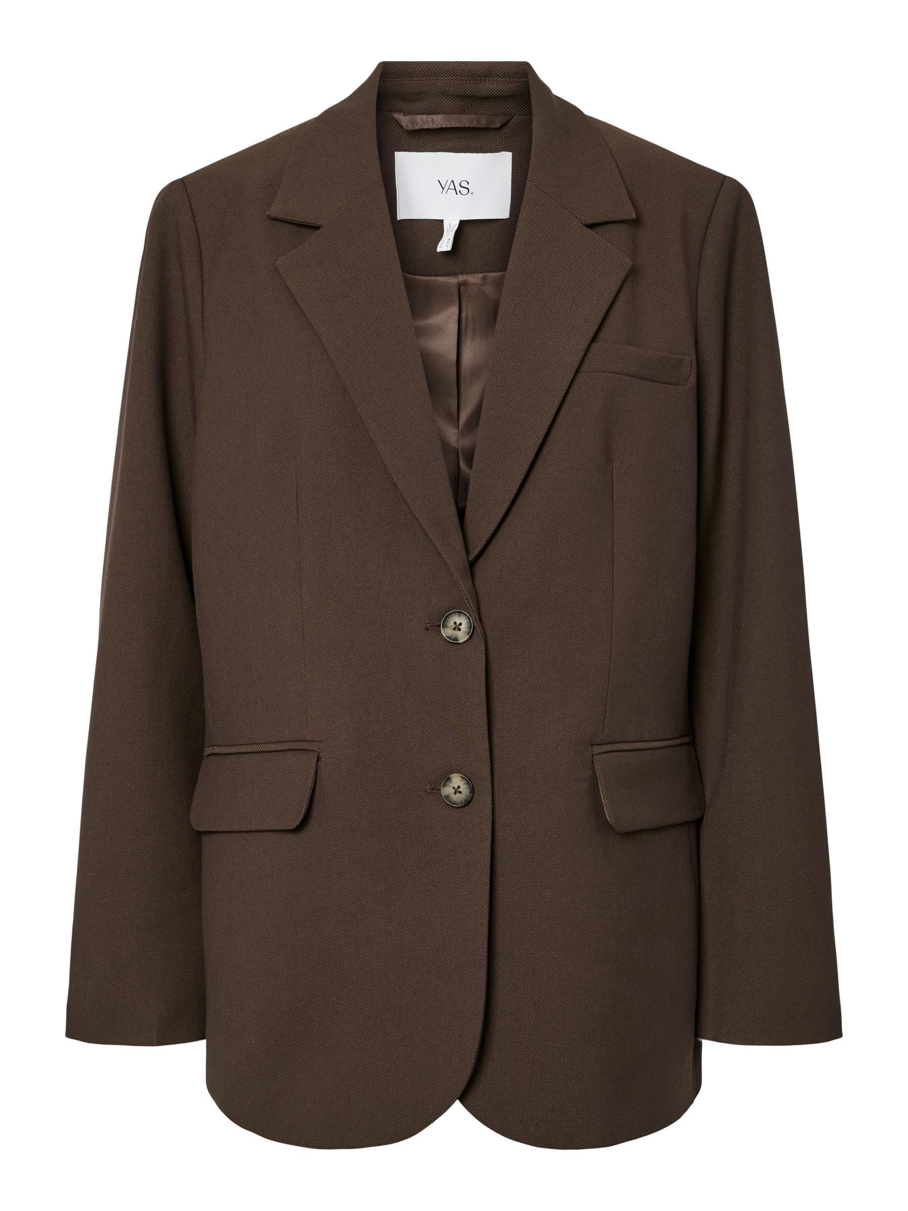 Y.A.S Yasreemaj Ls Blazer Noos, czekoladowobrązowy, 36