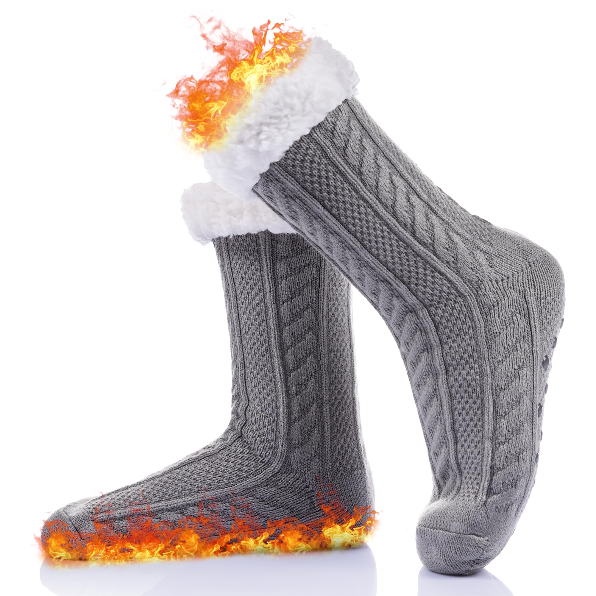 DoSmartWomens Slipper Fuzzy Socks Fleece Lined Cozy Winter Warm Socks Soft Fluffy Non Slip Indoor Christmas Grips Socks