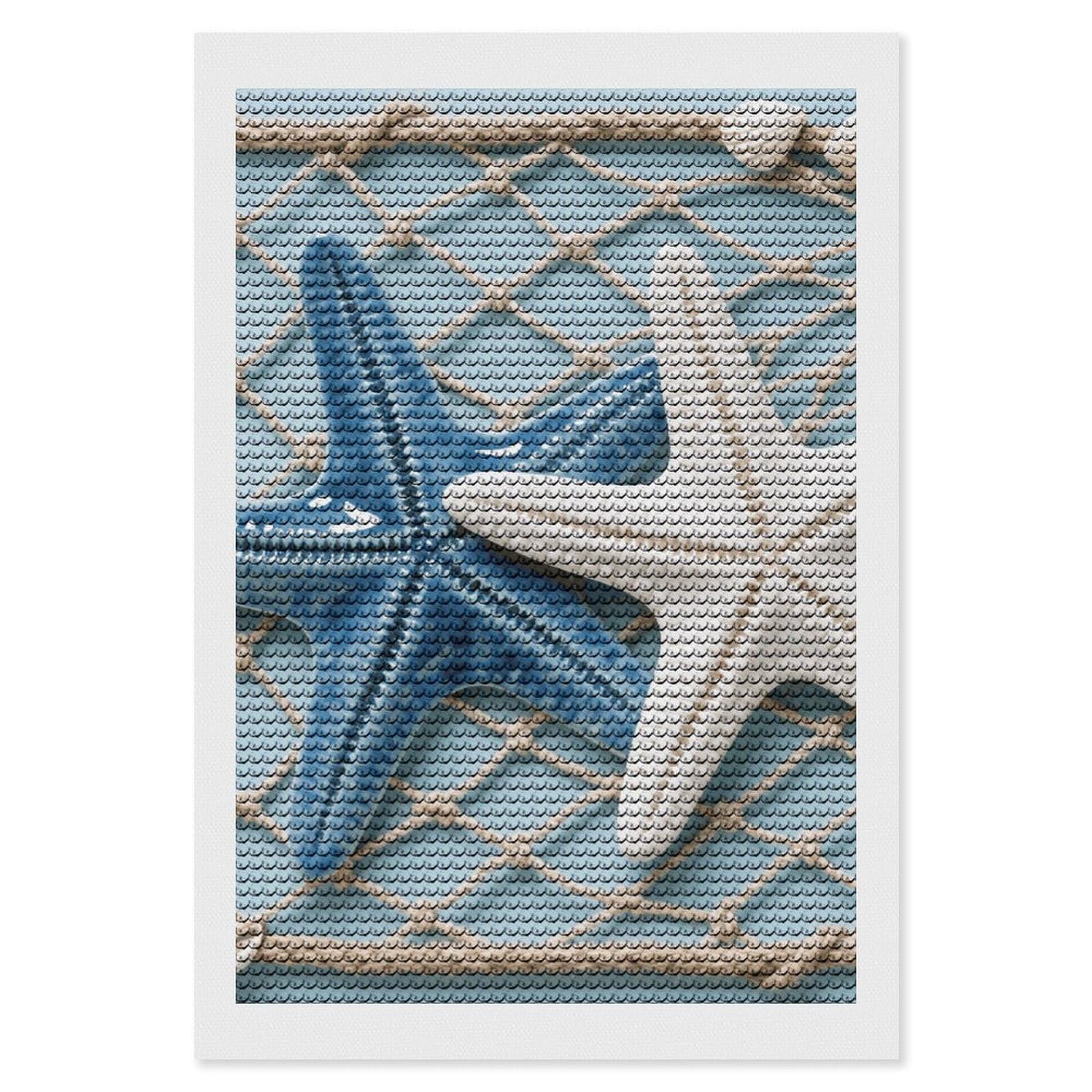 FodPand Sea Theme Starfish 5D Diamond Painting Kits for Adults Beginners Full Drill Round Diamond Dots Pictures Gem Art Supplies for Home Wall Room Decoration DIY Craft Set Gift 8x12