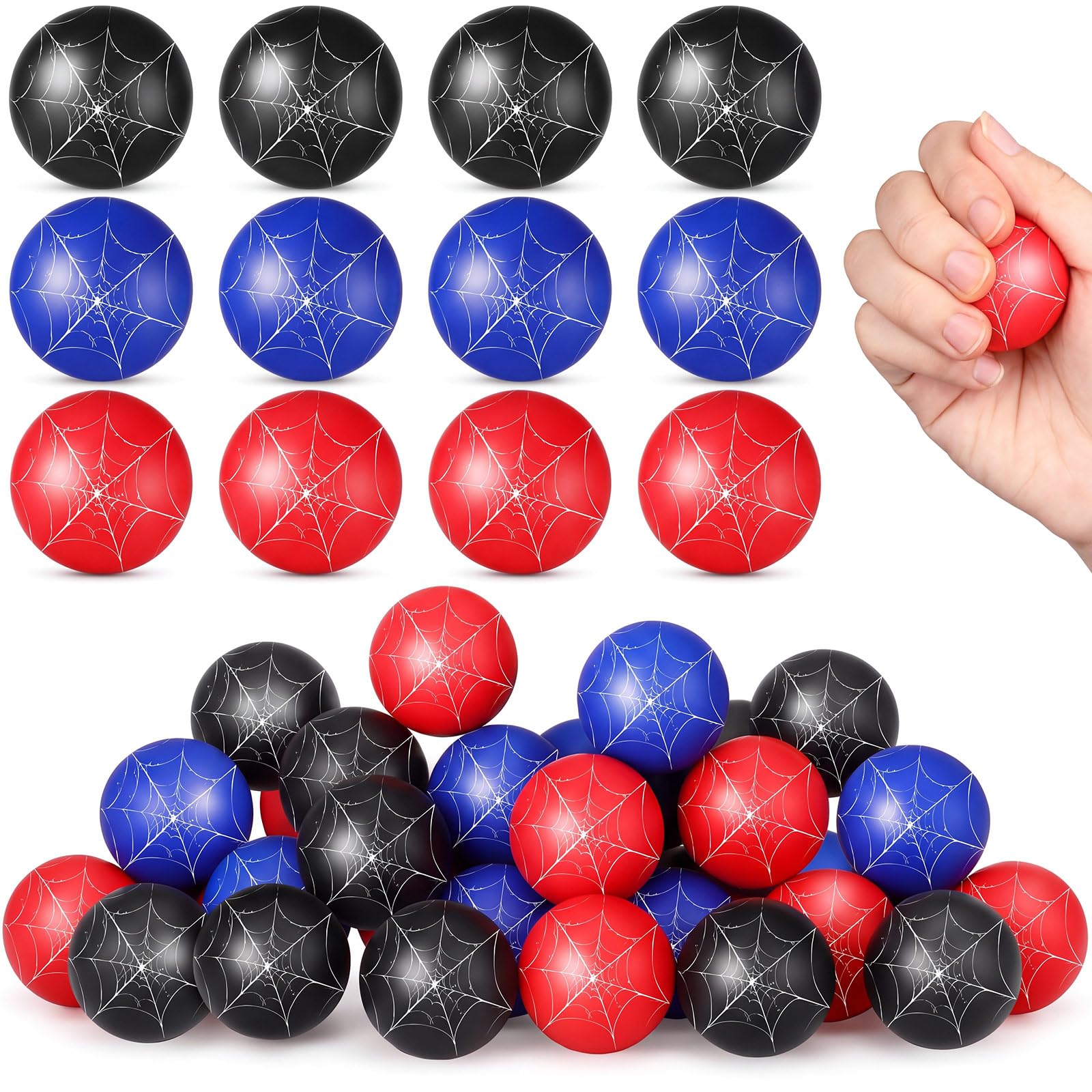 Meooeck 24 Pcs Spider Stress Balls, Anxiety Sensory Fidget Toys for Kids