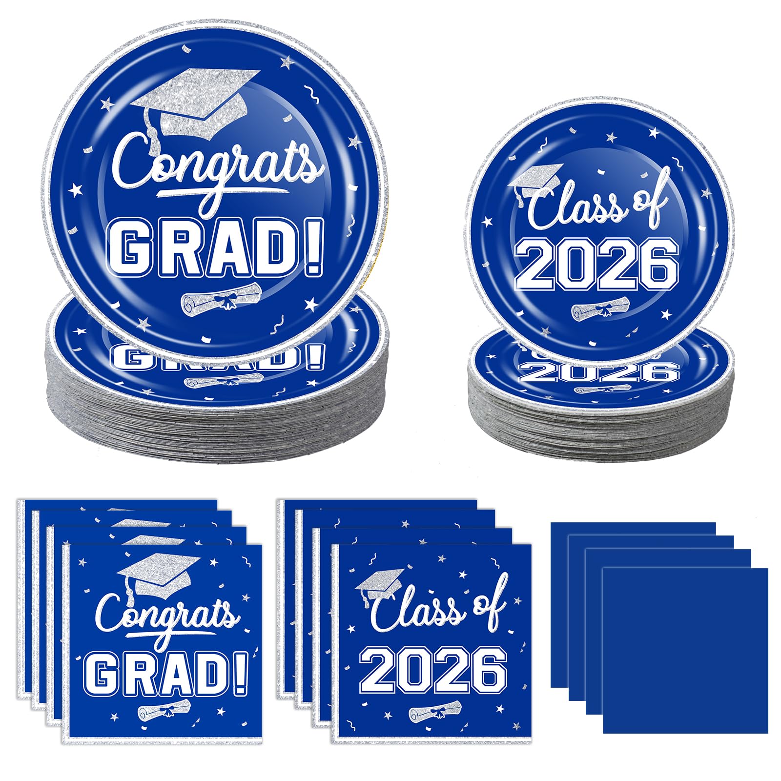 Décorations de fête de remise de diplôme 2023 avec vaisselle jetable 50 personnes