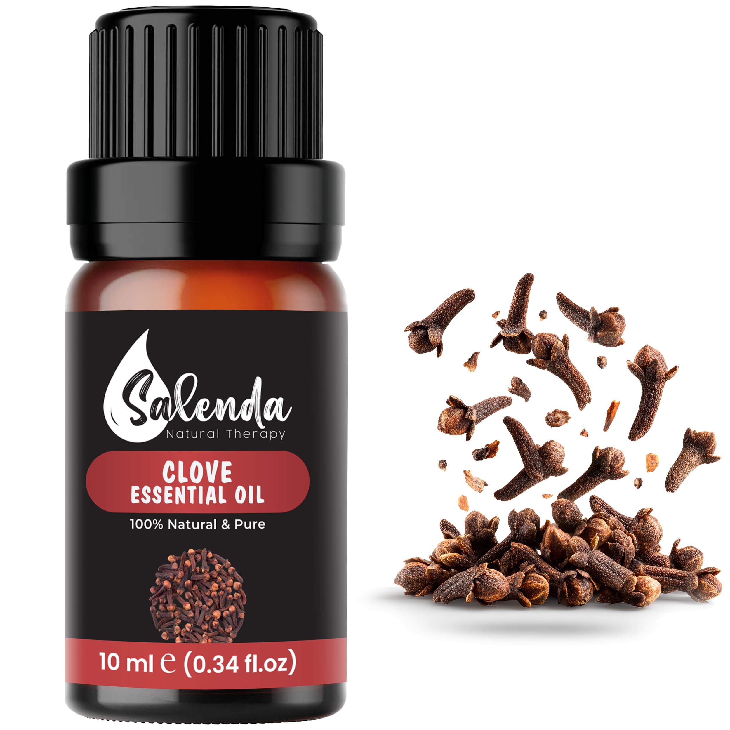 Clove Essential Oil for Diffusers for Home, Clove Oil for Teeth and Gums, Aromatherapy Oils, 100% Pure Natural, 0.34 Fl Oz (10 ml)