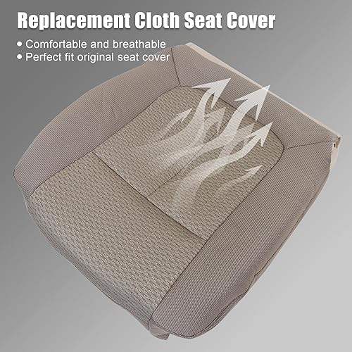 Miniatura 3 de GXARTS Funda de asiento de tela de repuesto para parte inferior del lado del conductor, color marrón #MA o UA o MW o FW, compatible con Ford F150,