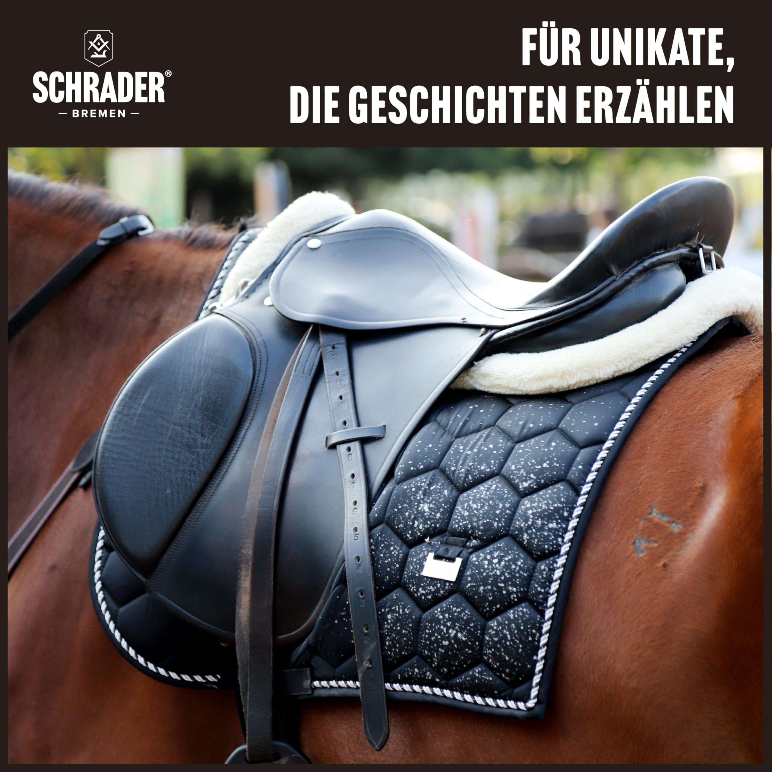 Schrader Reitsport Lederpflege - Pflegeset für strapazierte Reitkleidung und Reitzubehör - Lederreiniger und Lederbalsam für Glattleder - 5-teilig - Made in Germany