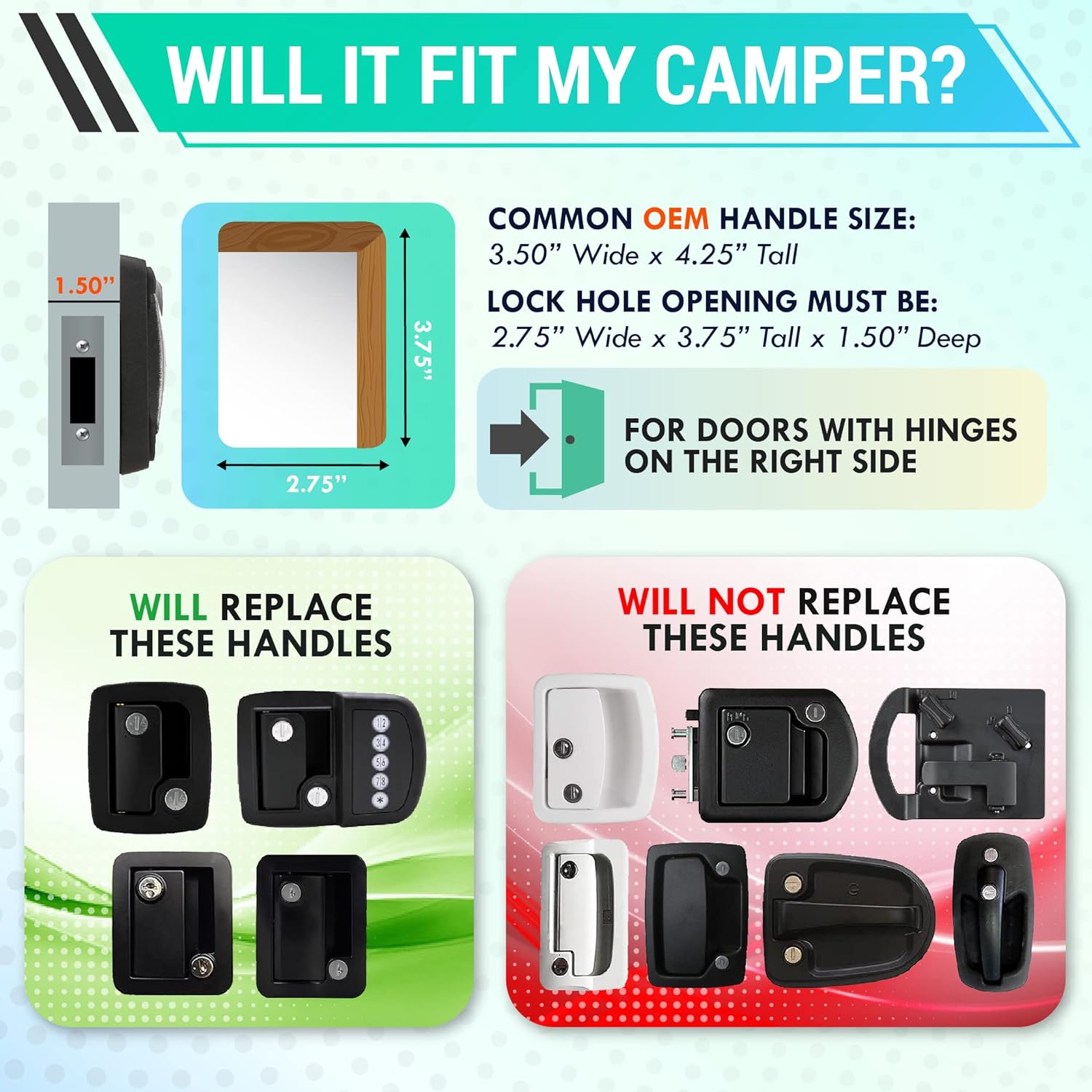 Buy LATCH.IT Black RV Door Latch RV Door Locks for Travel Trailers