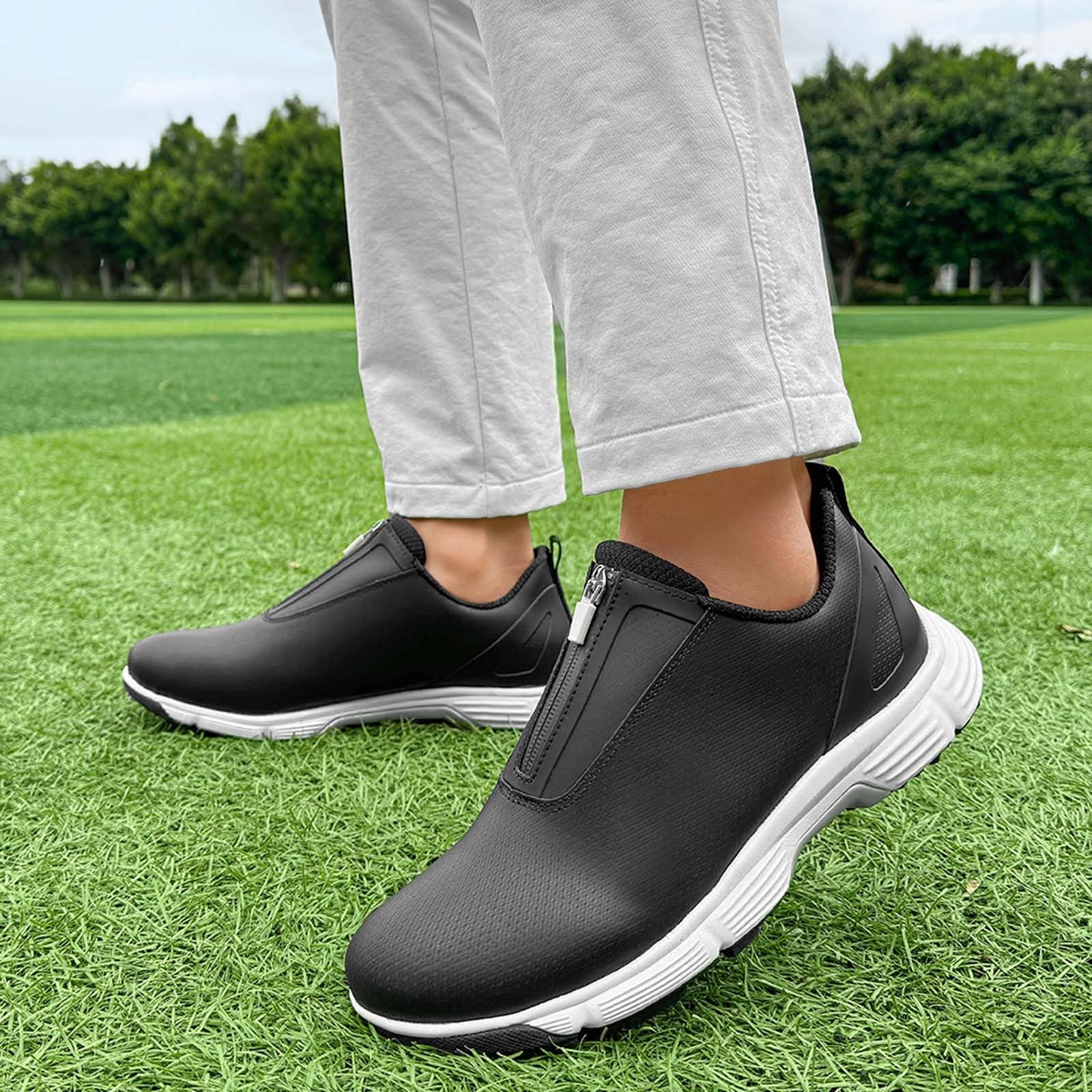 Generisch Neuheiten 2026 Bequeme, spikelose Slip-On-Sneaker mit Reißverschluss für Komfort Bequemlichkeit