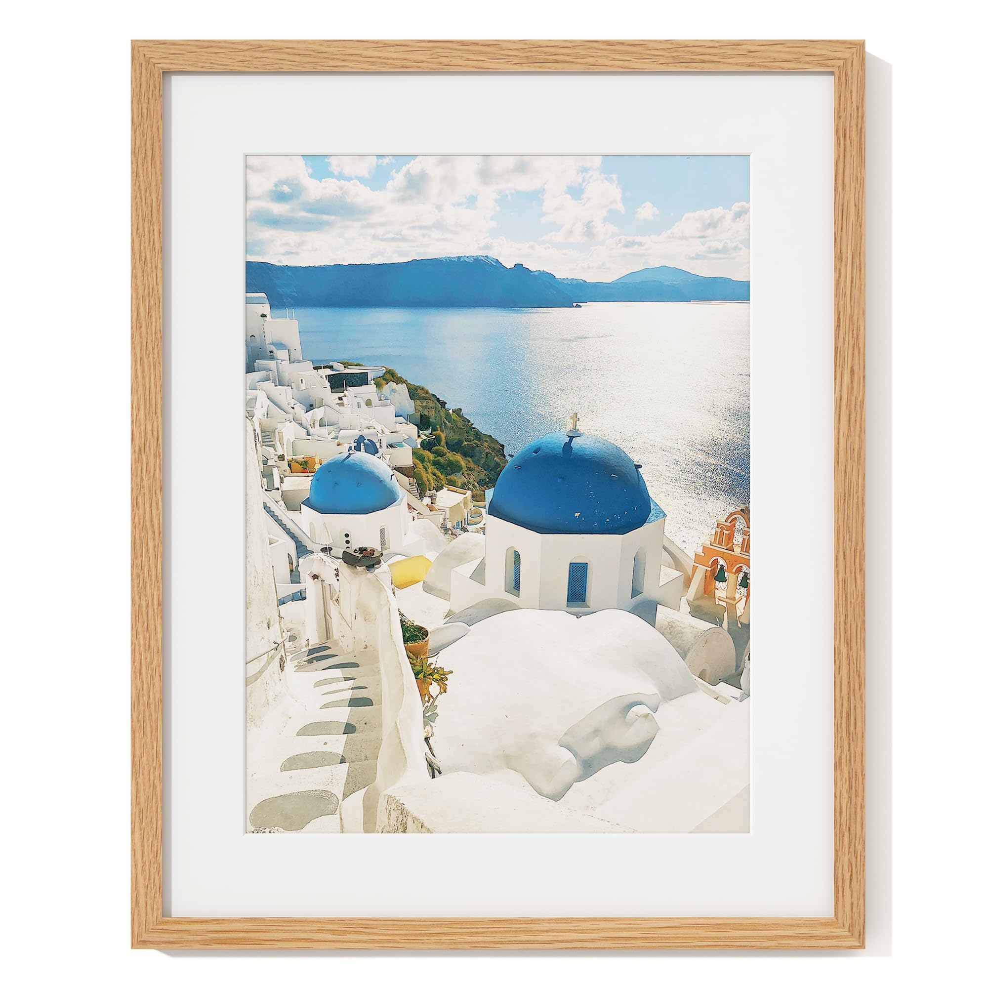 40x50 Picture Frame Oak, Wood Poster Frame with Mat for 29x39cm, Oak