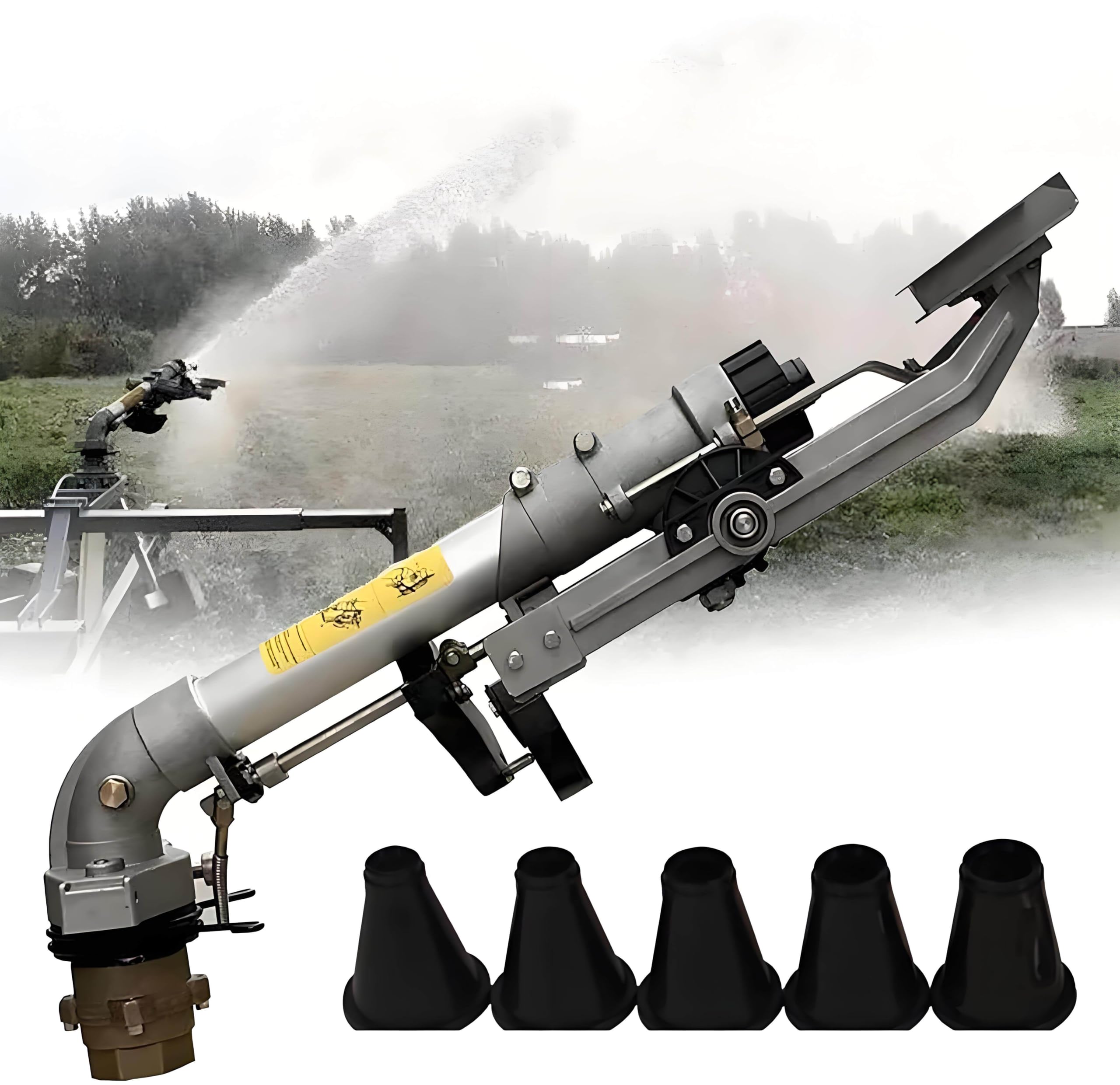 Irrigatore di irrigazione a 360° rotativo per grandi aree, pistola automatica a pioggia grande per controllo della polvere dei pascoli agricoli, rimozione della polvere industriale