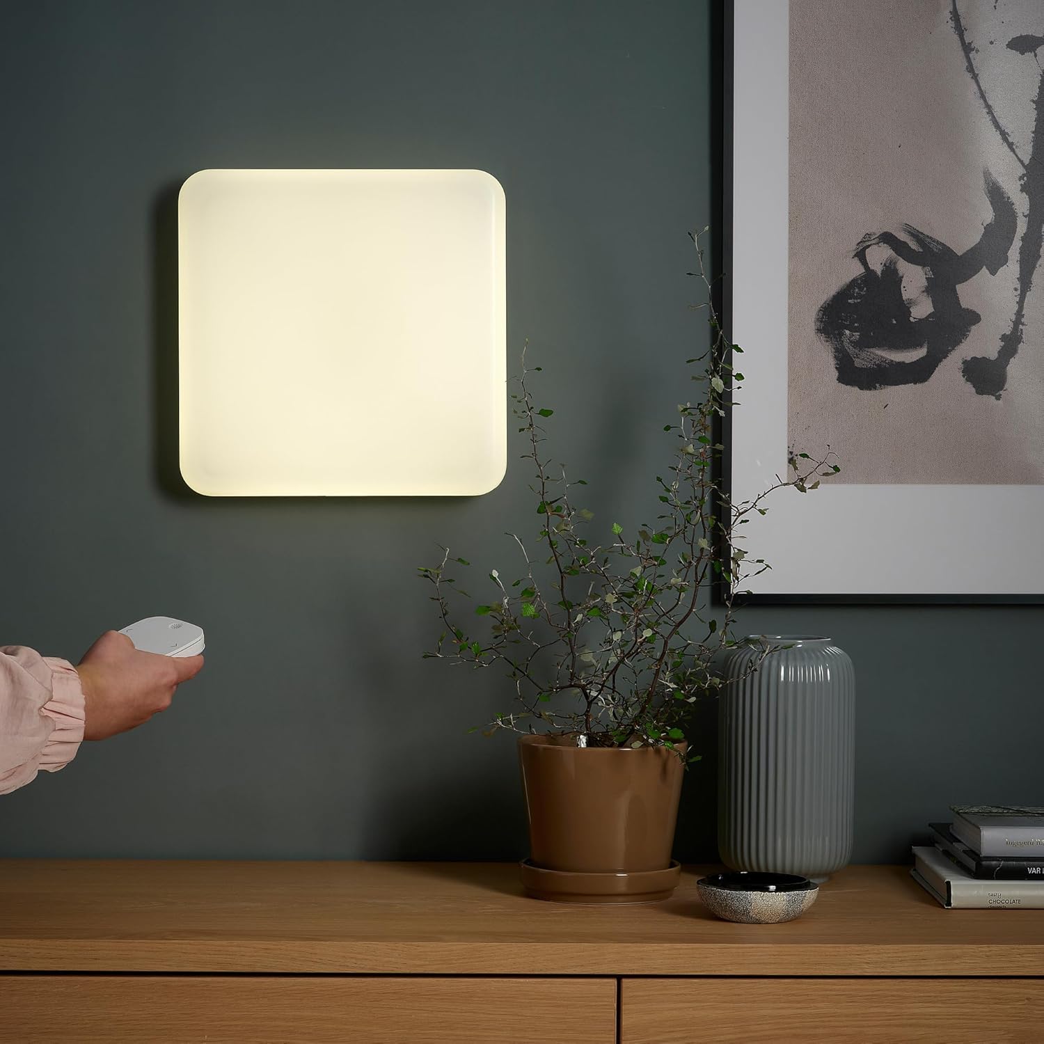 JETSTRÖM LED wall light panel, smart dimmable/wired-in colour and white spectrum, 30x30 cm