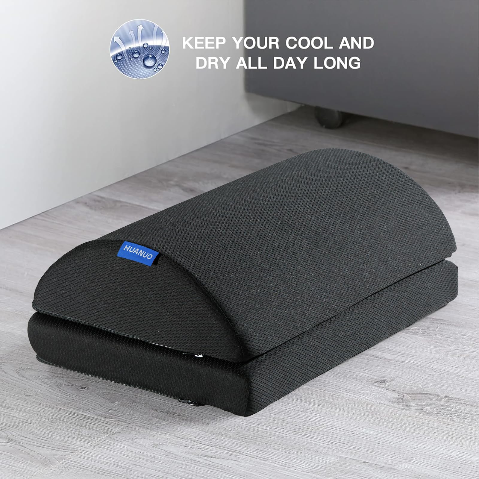HUANUO Repose-pieds Bureau avec 2 options de hauteur, Réglable Double Couche pour Maison, Voyage