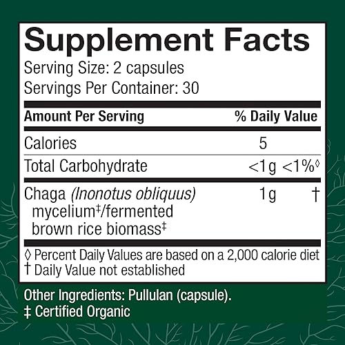 Miniatura 2 de Host Defense Cápsulas Chaga - Suplemento de apoyo del sistema inmunológico - Cápsulas de hongos Chaga para apoyo a la actividad antioxidante -