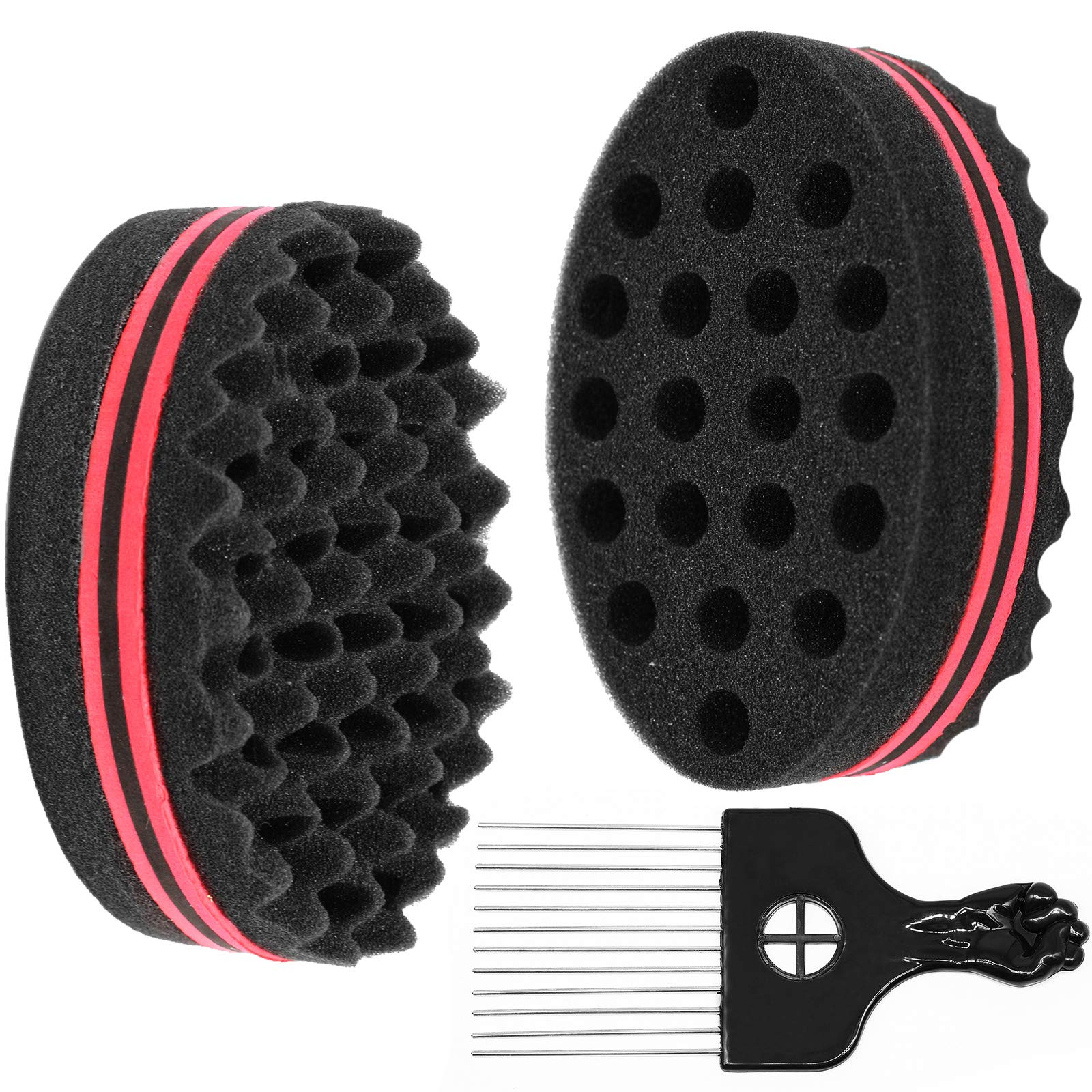 Amazon.com : Big Holes Hair Sponge Brush,2 Curl Sponge Hair Brushes,Magic  Barber Twist Sponge With 1 Metal Hair Pick For Afro Curls,Dreads,Twists,Waves,and  Coil,Afro Wave Curl Brush Hair Care Tool(3 pack) : Beauty