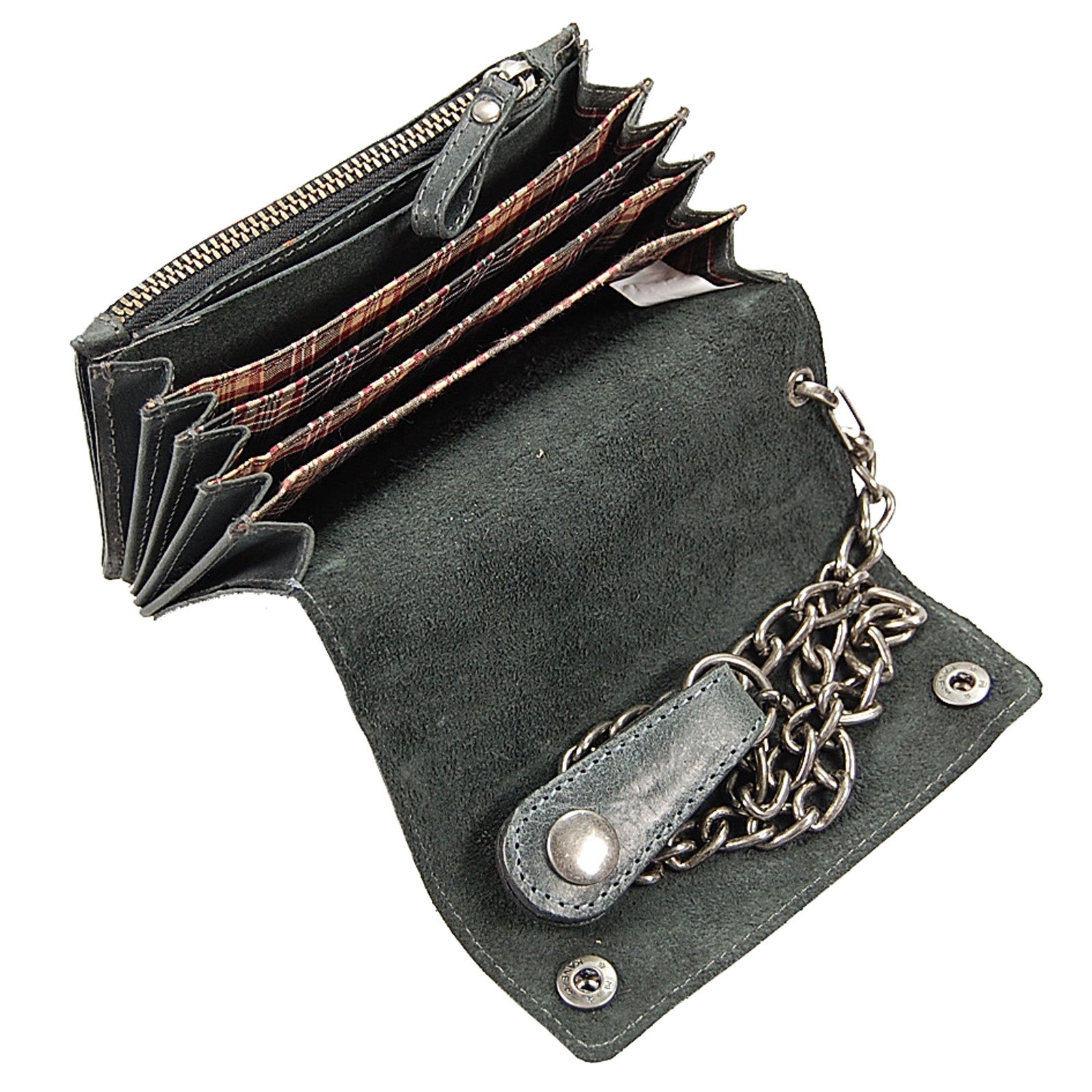 Branco - Cartera de piel con cadena para hombre, Negro Vintage, M, Carteras de hombre