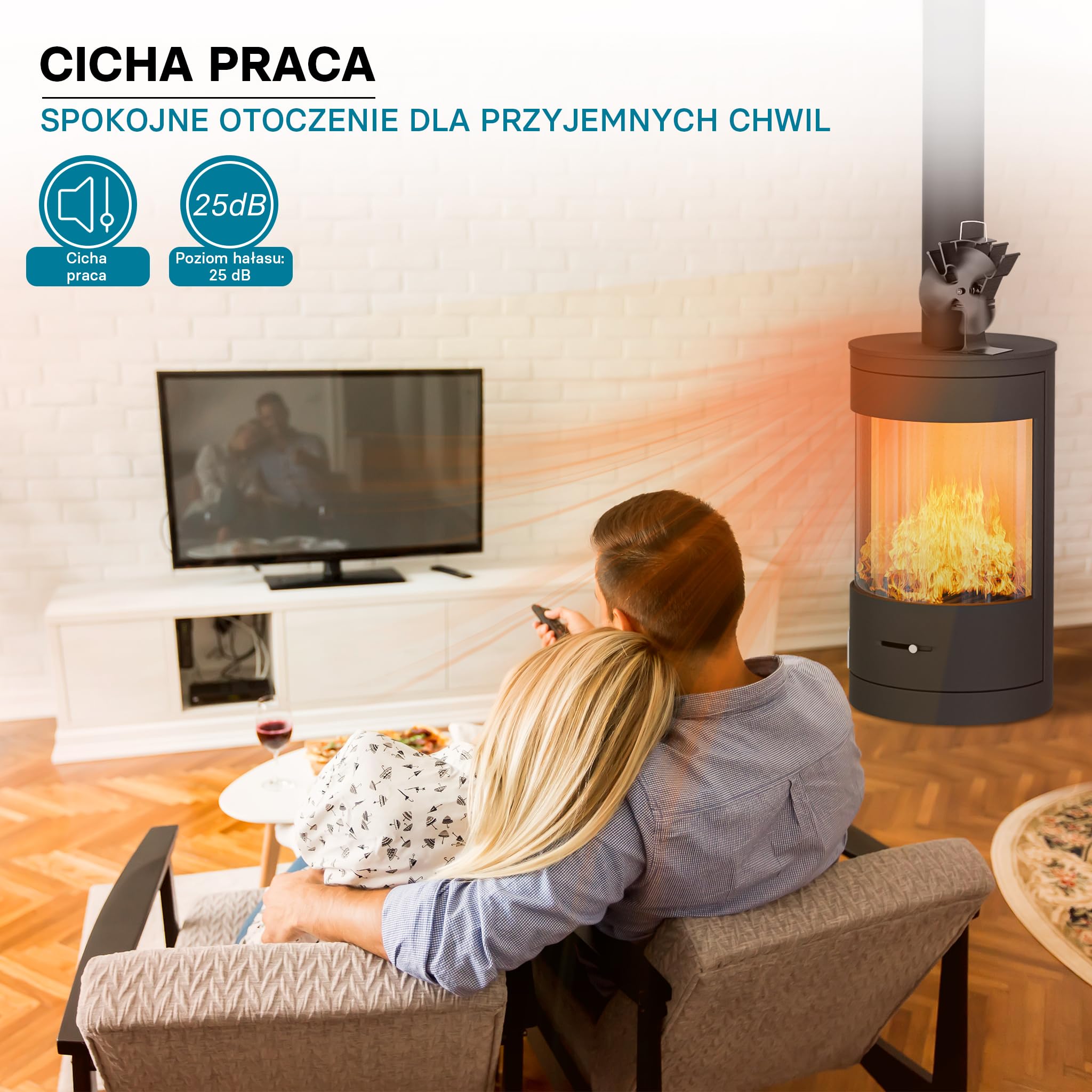 Wentylator piecowy Wiltec 3 łopatki 70-350°C bez zasilania