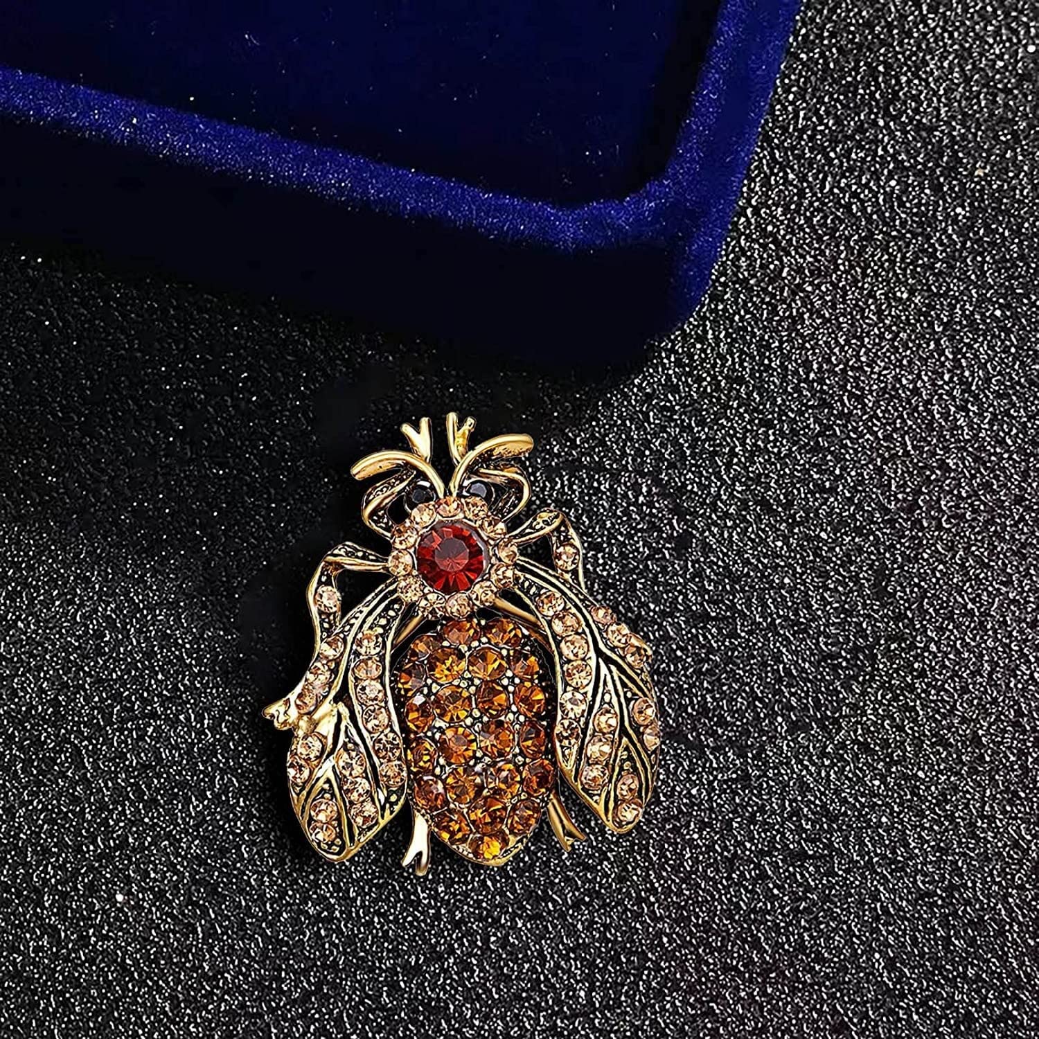 Moda s y diamante exquisito festival de lujo flor abeja for mujer