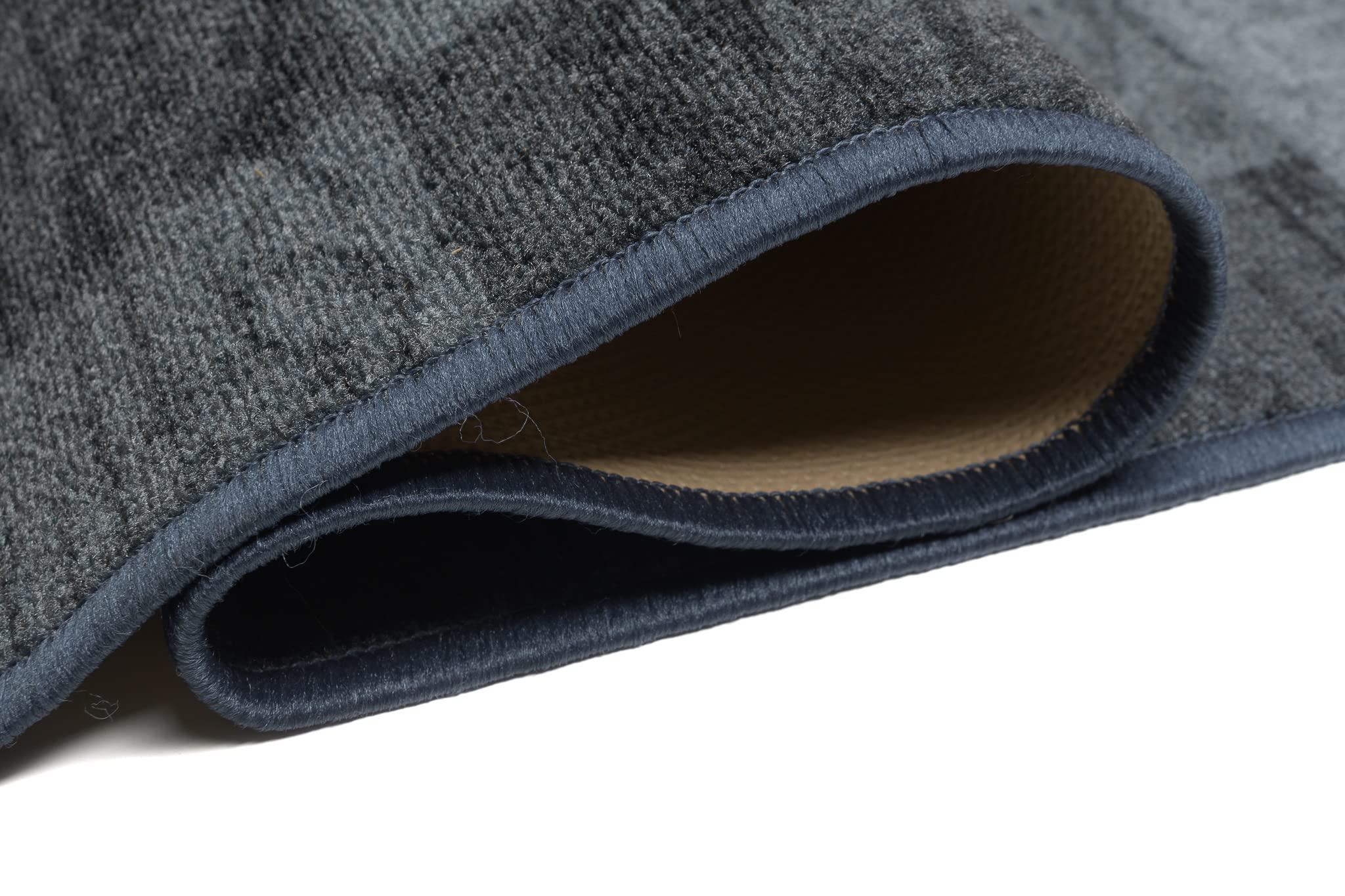 TAPISO Antidérapant Tapis Couloir Long Tapis au Mètre Tapis de Passage Poils Ras Tapis Entrée Cuisine Évier Chambre Escaliers Moderne Gris Foncé Anthracite Géométrique 120 x 350 cm