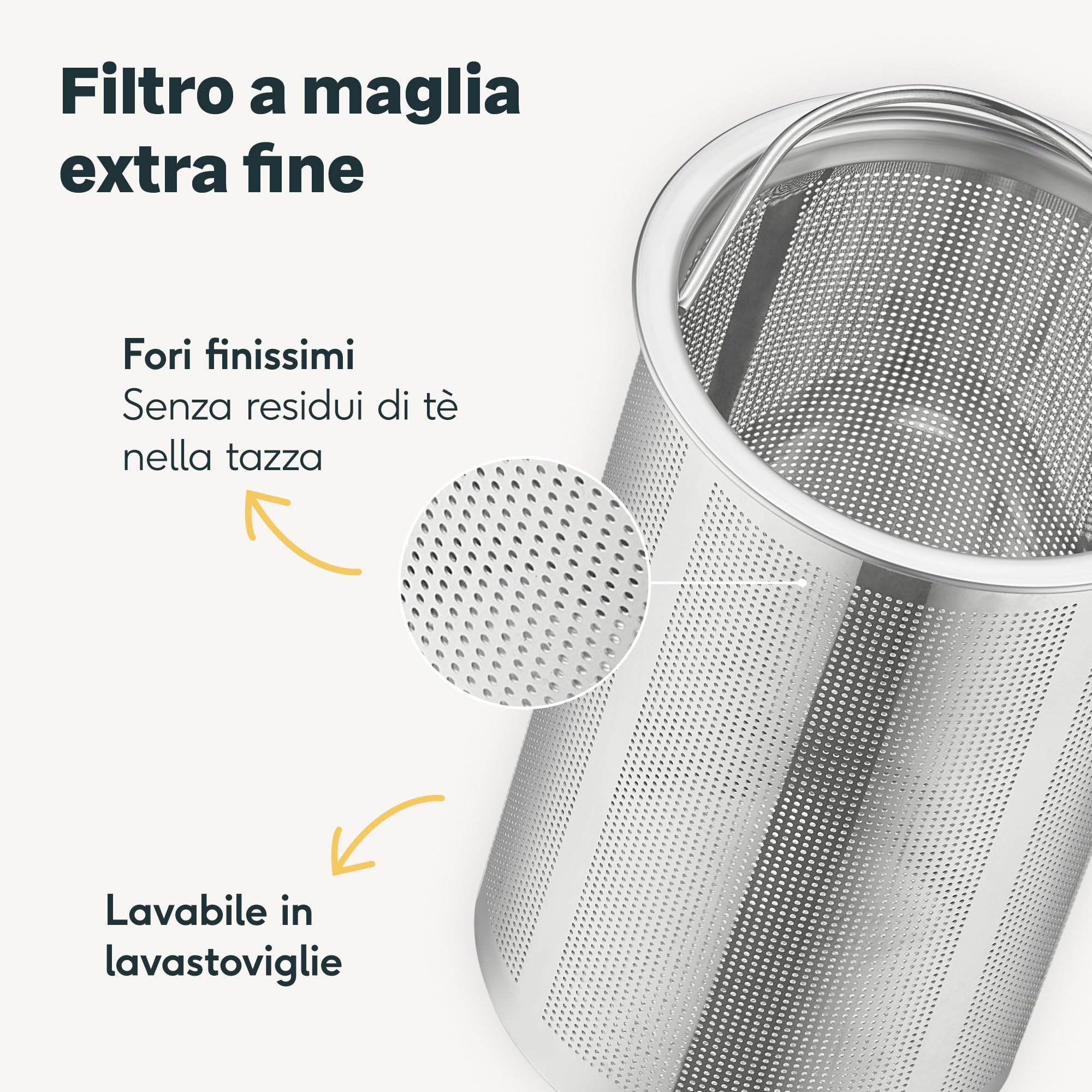 SILBERTHAL Teiera con infusore 1L - Acciaio Inox - Mantiene il tè caldo - Isolamento a doppia parete - Teapot