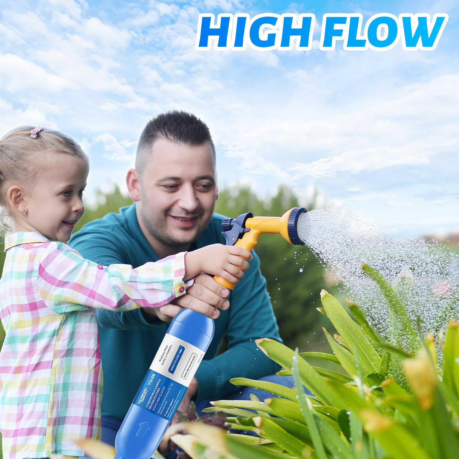 Filtro de agua en línea/marino RV con protector de manguera flexible, 1 paquete | Reduce el mal sabor, olores, óxido, fluoruro, cloro y sedimentos en el agua potable
