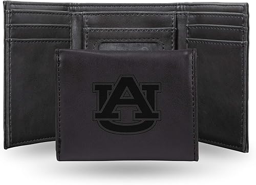 Vista 34 de Rico Industries NCAA - Cartera triple grabada con láser y tres pliegues grabada con láser, accesorio para hombre Negro