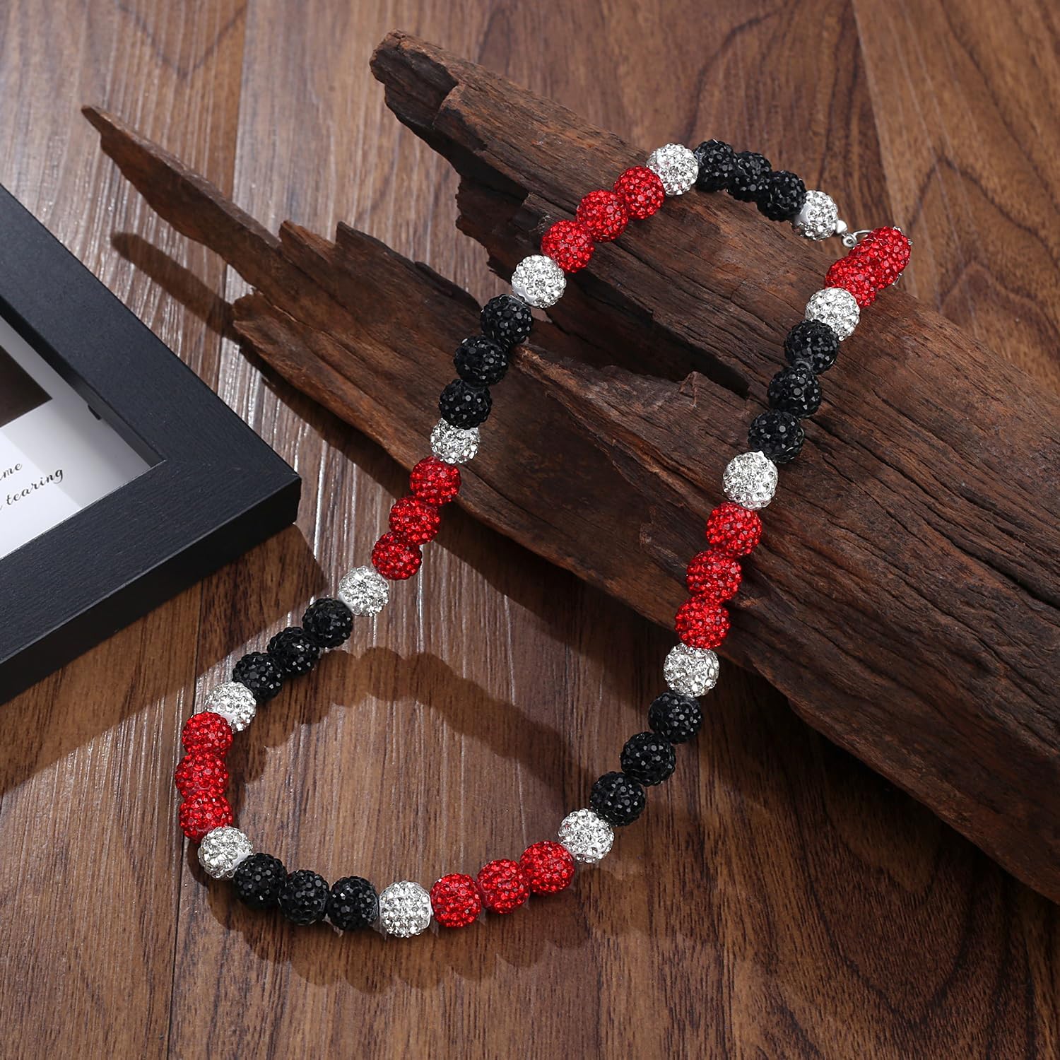 QINJIEJIE Baseball Necklace for Men Glitter Bling Rhinestone Beaded Collection Necklace for Women 16/18in Inspired Sports Jewelry Baseball Chain Cool Gifts for Baseball Players Team Lovers - Image 2