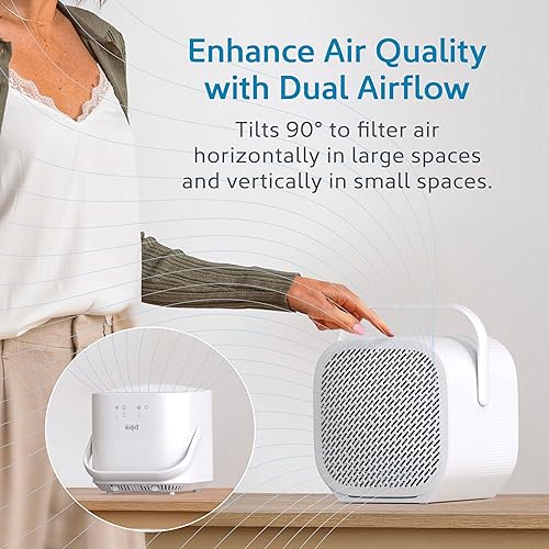 Miniatura 2 de Pure Enrichment PureZone DUO - Purificador de aire de mesa True HEPA, flujo de aire de doble dirección, filtración de 3 etapas que captura polvo,