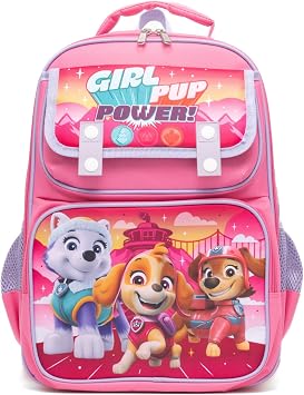 Ruz - Paw Patrol Girl Pup Power Large School backpack with Padded Back and Adjustable Straps, Pink, A28247