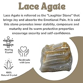 Amazing Gemstone 2 Pieces Lace Agate Raw Crystals and Healing Stones, Natural Rocks for Tumbling and DIY Raw Stones and Crystals