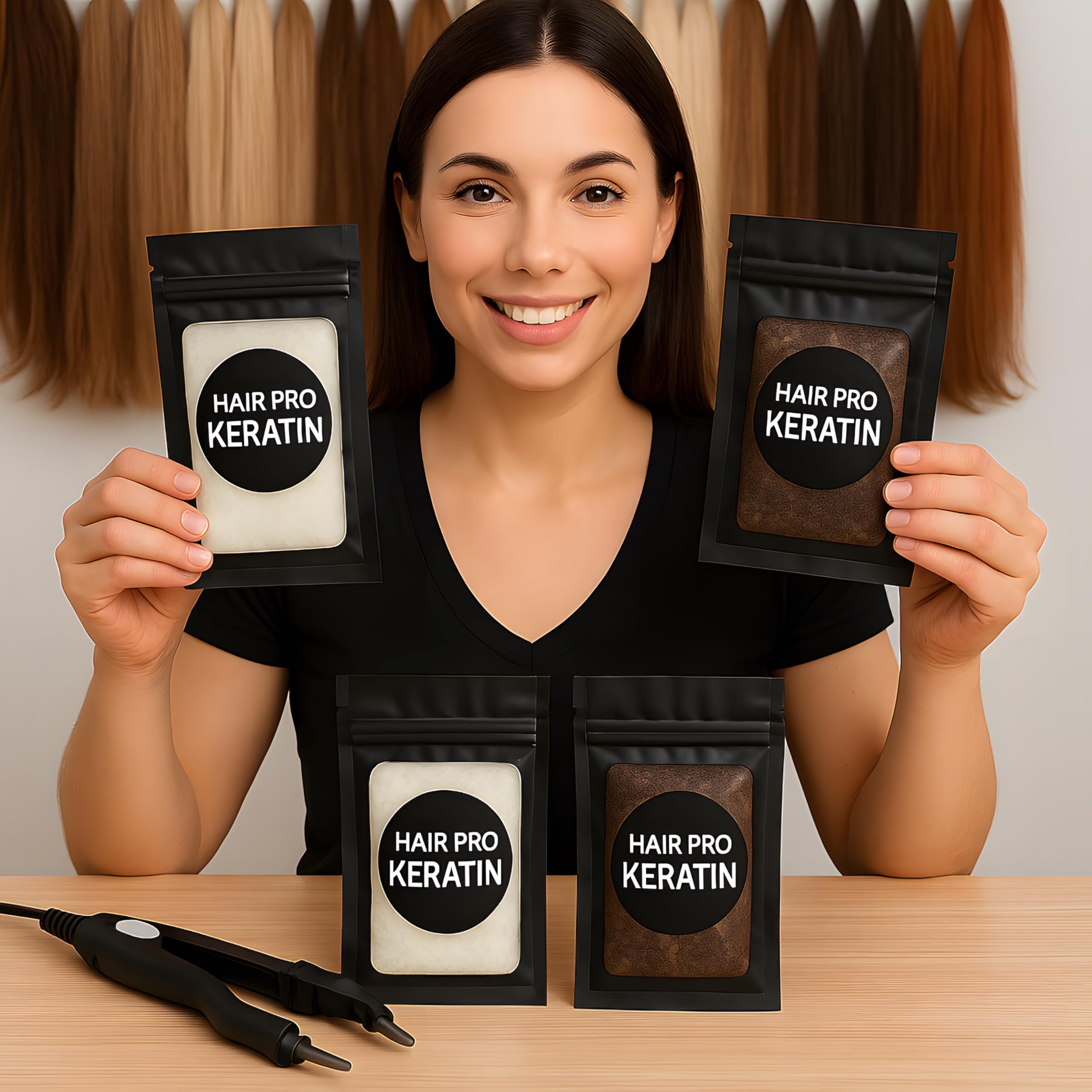 HairPro Gránulos Queratina Extension Cabello 10g — Transparente