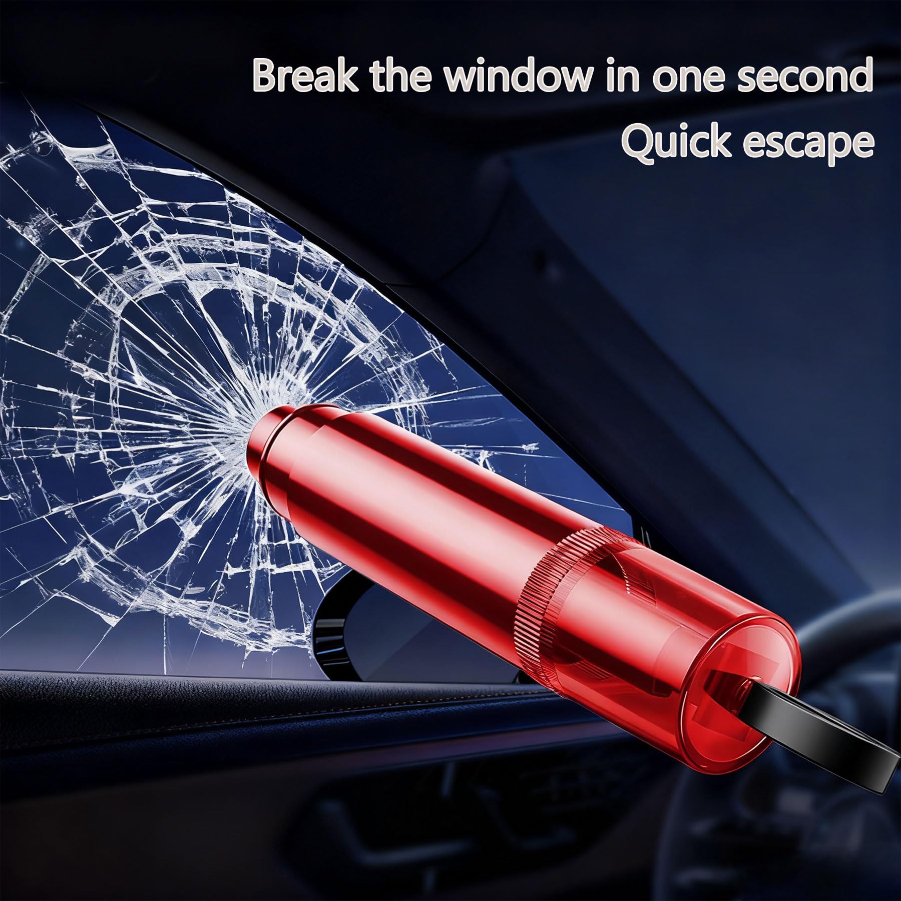2Pack Car Window Breaker and Seatbelt Cutter,Auto Rescue Tool,Safe Hammer Car Window Breaker for Land and Underwater,Car Emergency Hammer,Emergency Car Kit - 2