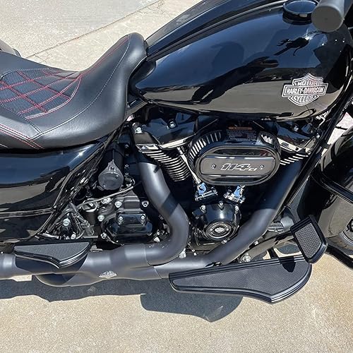 Miniatura 3 de HAPPY-MOTOR Tablas de piso para Harley Davidson Touring Flt Black Defiance Floorboards Harley estribos Harley dedo del pie palancas de cambio