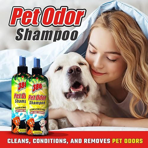 Miniatura 3 de 386 Champú y acondicionador para perros de fuerza profesional, champú para perros con olor a mascotas de 16 onzas líquidas para perros malolientes,