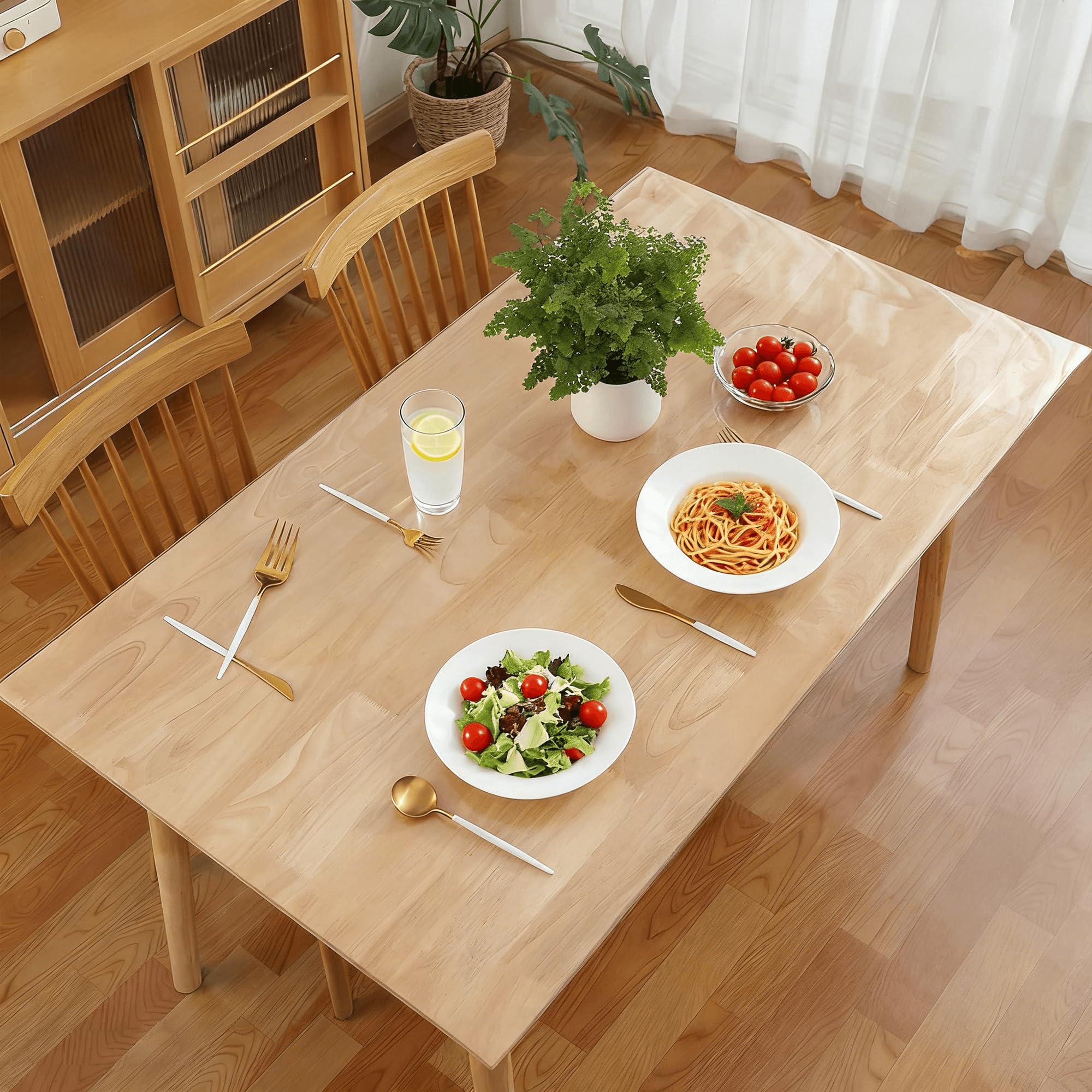 Nappe anti-taches transparente 70x80 cm pour table de cuisine
