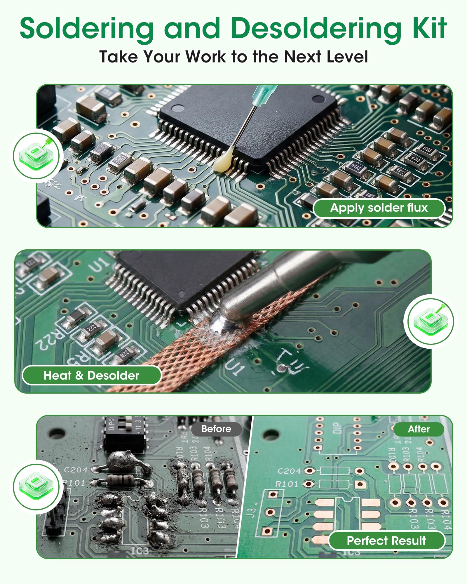 Kaisiking Solder Flux & Desoldering Wick - Electronics Repair -5