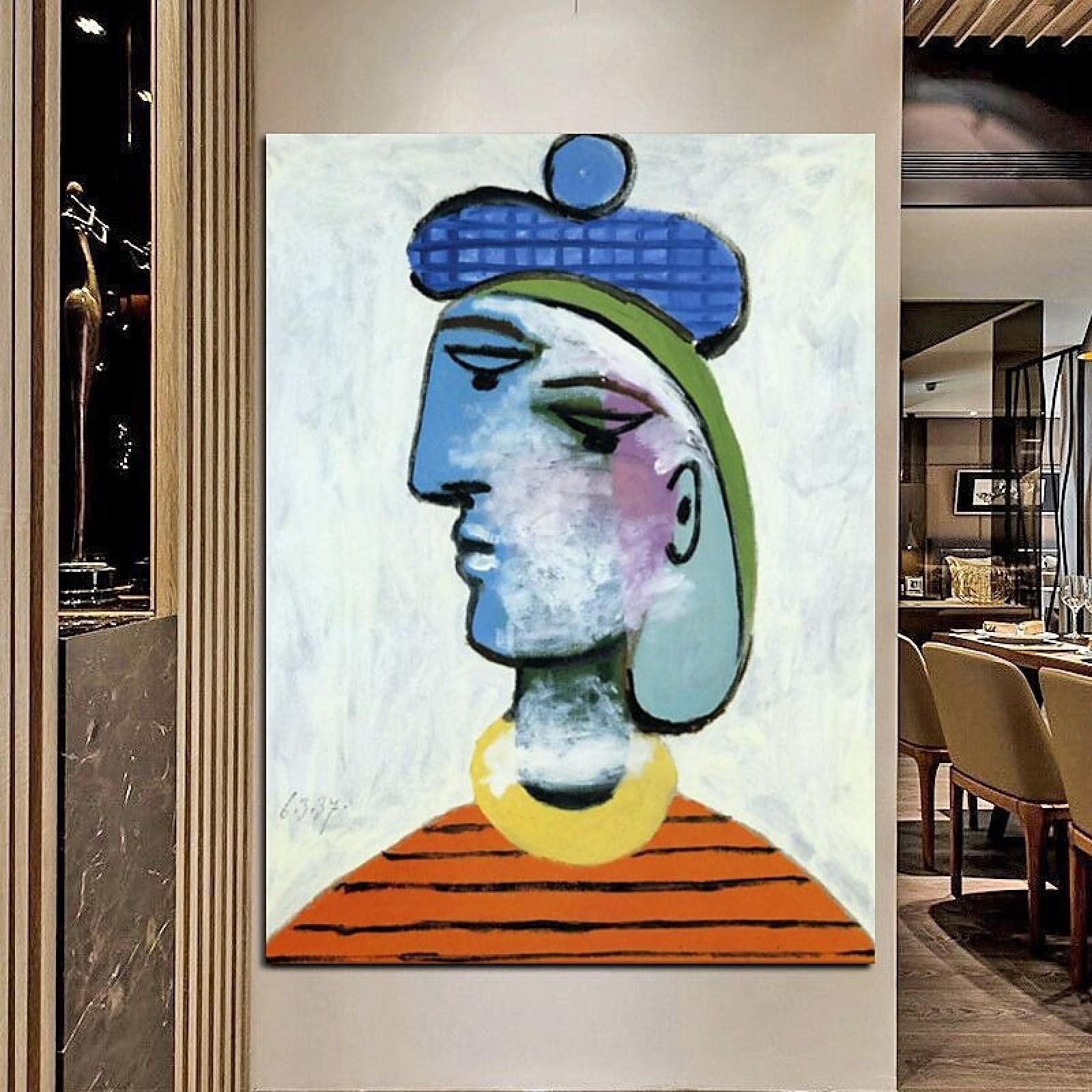 Picasso słynny obraz portretowy HD wydruk płótno obraz plakat sztuka ścienna obraz do dekoracji pokoju wydruki artystyczne 60 x 90 cm bez ramy