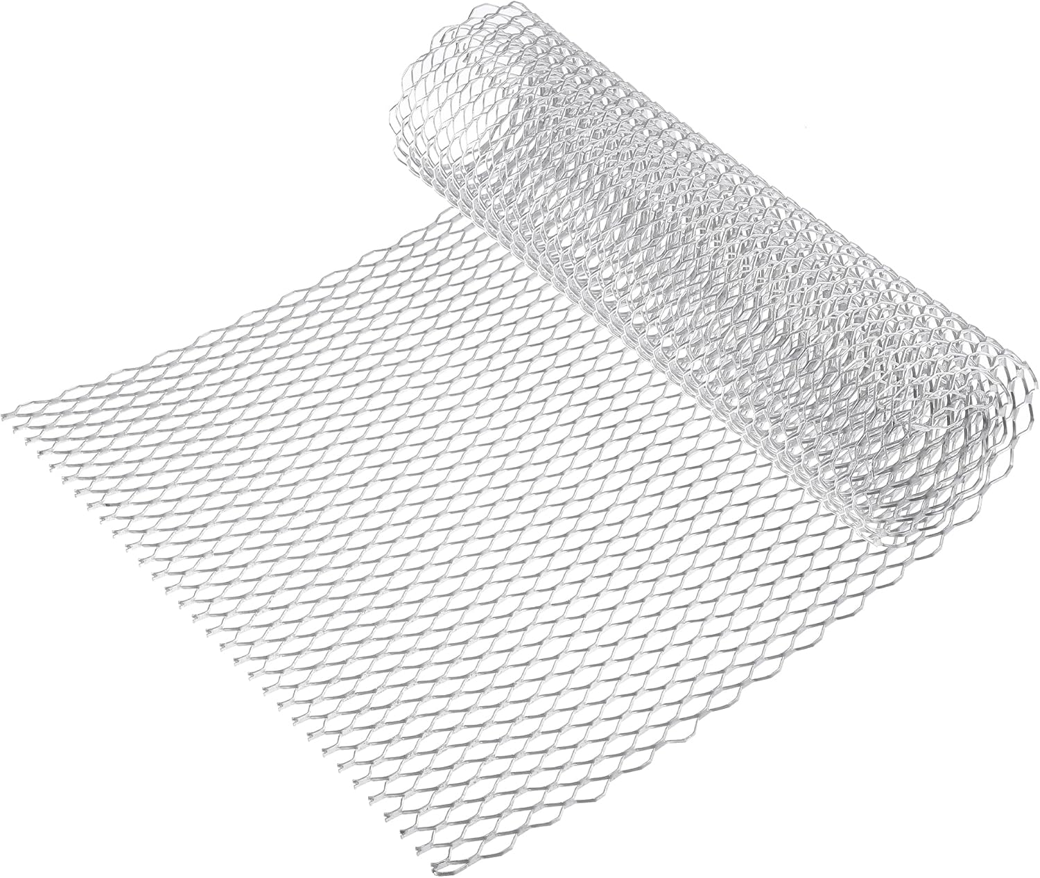 Car Grill Mesh, 40"x13" 25x11mm Hexagon Hole Car Pickup Truck Grille Mesh Sheet Air Intake Insert Universal for SUV Multifunctional Aluminum Alloy Silver Tone