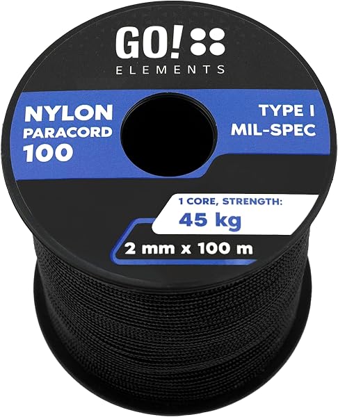 GO!elements Paracord 100 Type I 2mm Tear-Resistant Nylon Cord