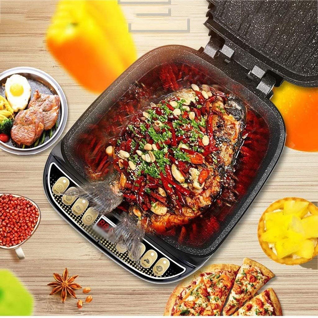 Electric Baking Pan Skillet Griddle, Non-Stick Coating, Detachable Upper and Lower Grill, Easy to Clean