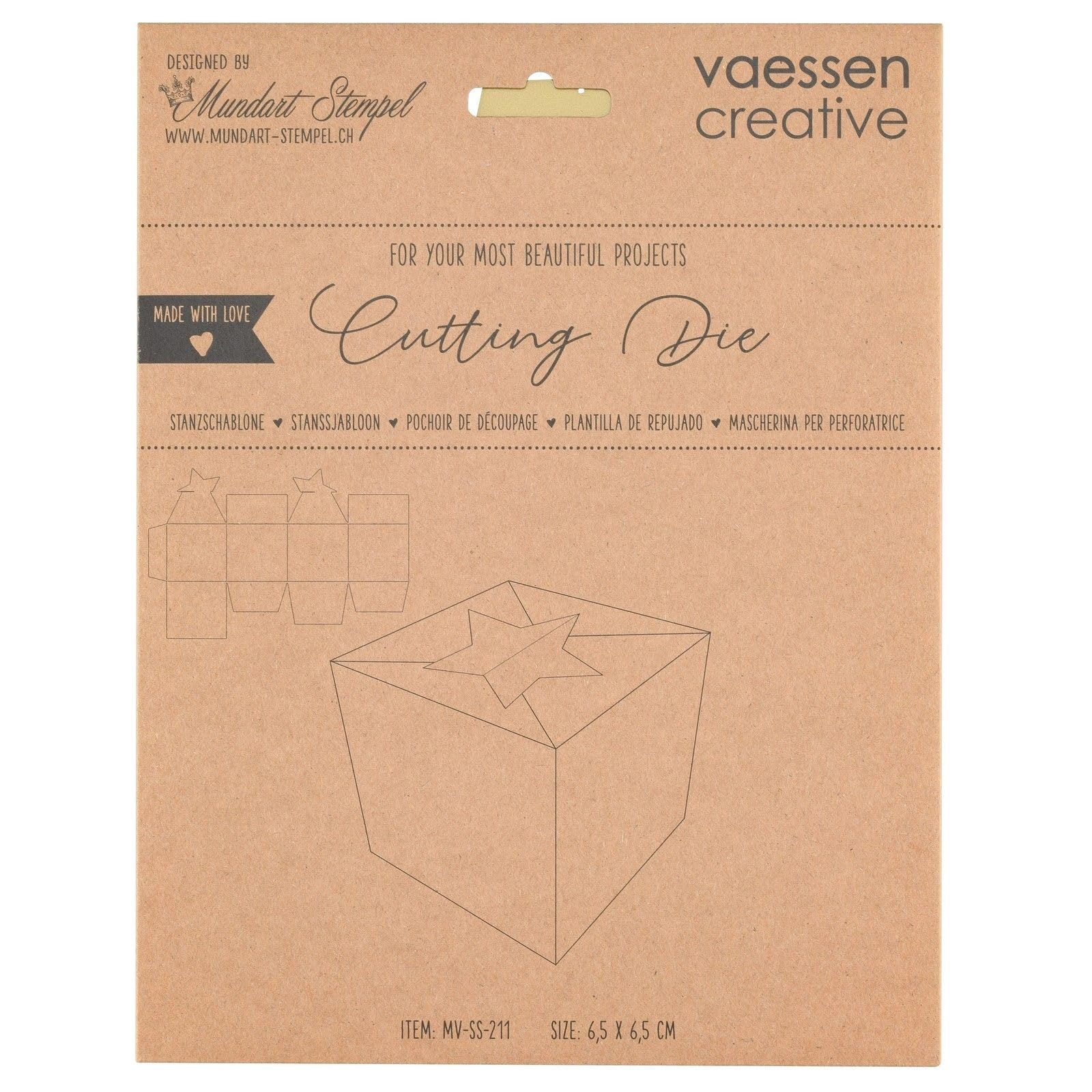 Vaessen Creative Confezione Regalo con Fustelle da Taglio, Cervo, Realizzate Buste per Regali, Portagioie, Calendari dell'avvento, Etichette Segnaposto o altri Progetti Creativi con la Carta