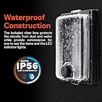 Vista 2 de True Mods 10 Way Waterproof Fuse Box for Automotive [ATC/ATO Blade Fuses] [250 Amp] [Up to 25A per Socket] [LED Indicator] [12V - 32V DC] Auto