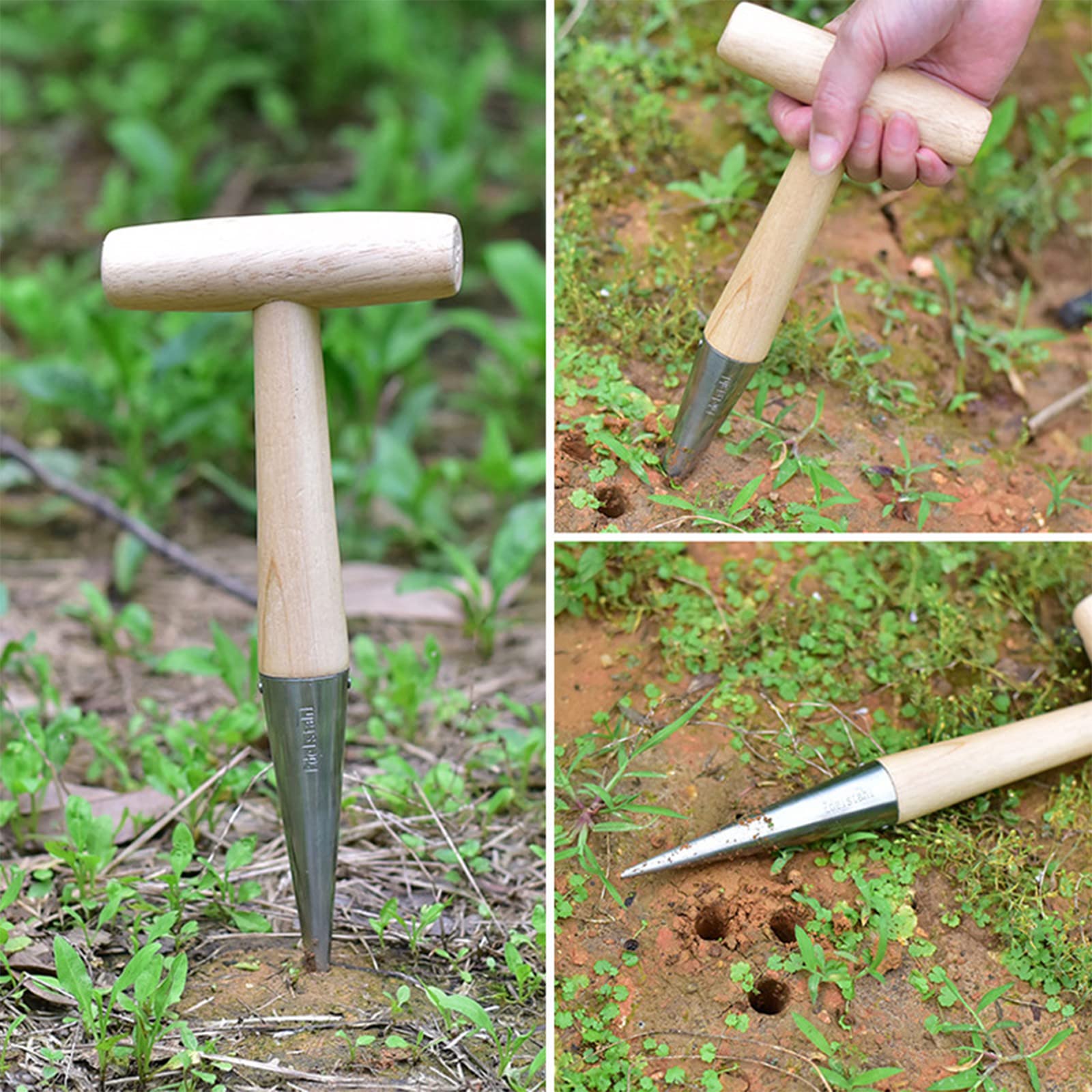 Set di fioriere for bulbi, strumenti for fioriere di bulbi da giardino Trapiantatrice di bulbi for piantare rilascio automatico del terreno for scavare/riempire foro con segno di profondità for tulipa