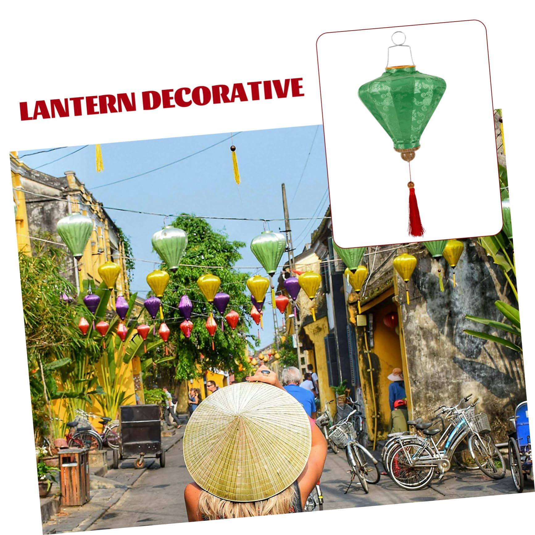 Vietnamesische Laterne Aus Eisen Und Beflocktem Stoff Hängende Dekorative Laterne Für Hochzeiten Partys Und Festivals